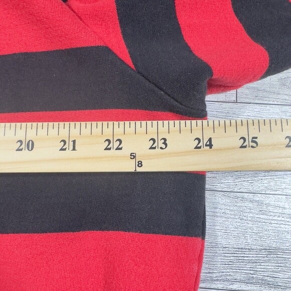 Pacer Sweatshirt Mens 1/4 Zip Red Black Striped Extra Large XL Long Sleeve - Picture 10 of 12